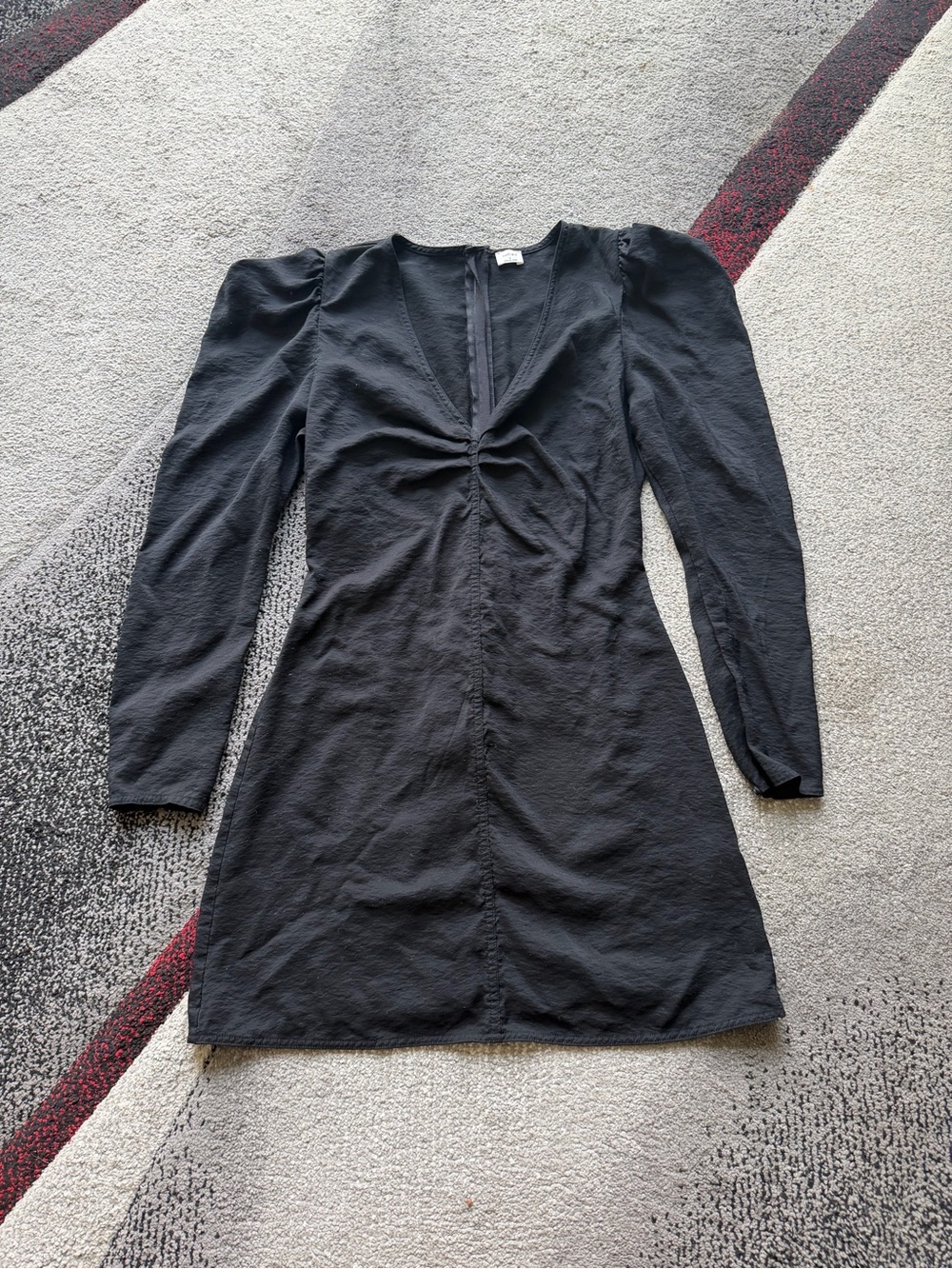 Wilfred Black V Neck Long Sleeve Mini Dress